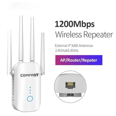 खरीदें 1200Mbps शक्तिशाली वाईफाई रिपीटर 2.4G/5GHz लंबी दूरी का वाईफाई एक्सटेंडर 802.11ac online manufacture
